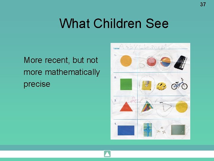 37 What Children See More recent, but not more mathematically precise 