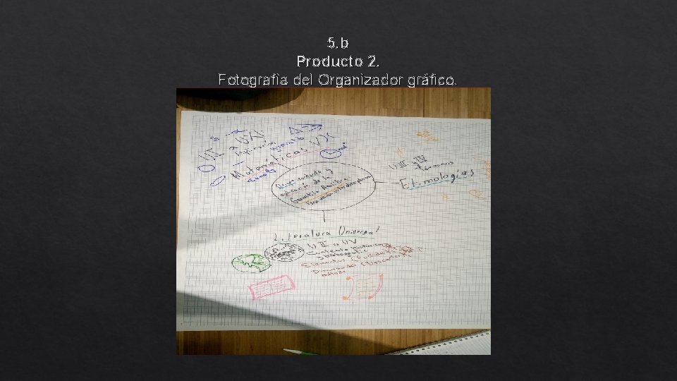 5. b Producto 2. Fotografía del Organizador gráfico. 