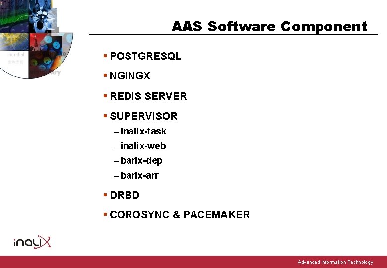 AAS Software Component § POSTGRESQL § NGINGX § REDIS SERVER § SUPERVISOR – inalix-task