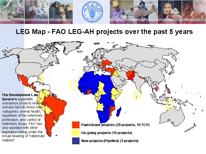 LEG Map - FAO LEG-AH projects over the past 5 years The Development Law