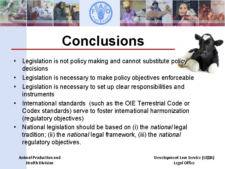 Conclusions • Legislation is not policy making and cannot substitute policy decisions • Legislation