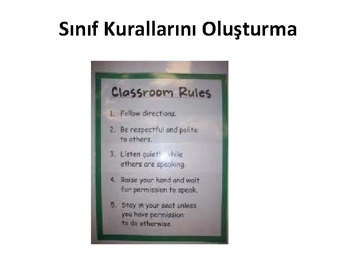 Sınıf Kurallarını Oluşturma 