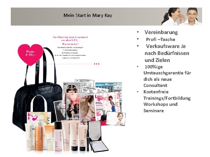 Mein Start in Mary Kay • Vereinbarung • Profi –Tasche • Verkaufsware Je nach Mein Start in Mary Kay • Vereinbarung • Profi –Tasche • Verkaufsware Je nach
