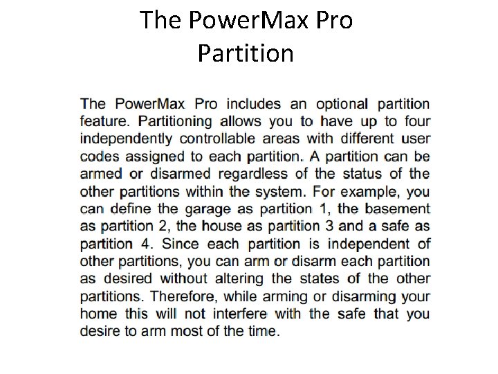 The Power. Max Pro Partition 