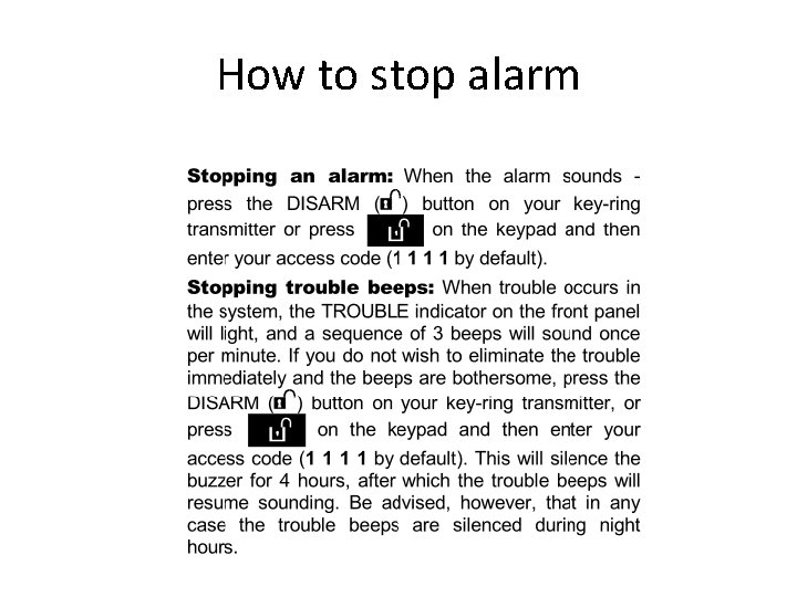 How to stop alarm 