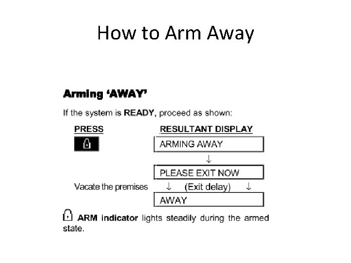 How to Arm Away 