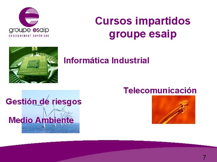 Cursos impartidos groupe esaip Informática Industrial Telecomunicación Gestión de riesgos Medio Ambiente 7 