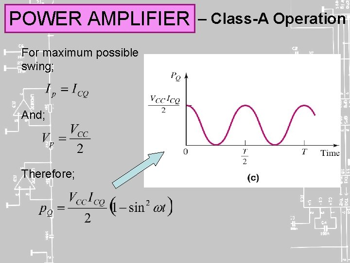POWER AMPLIFIER For maximum possible swing; And; Therefore; – Class-A Operation 