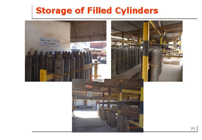 Storage of Filled Cylinders 25 