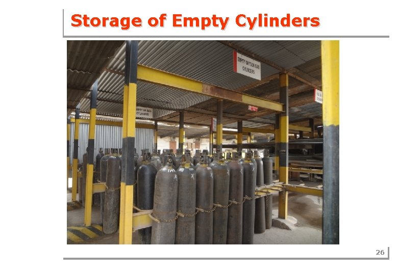 Storage of Empty Cylinders 26 