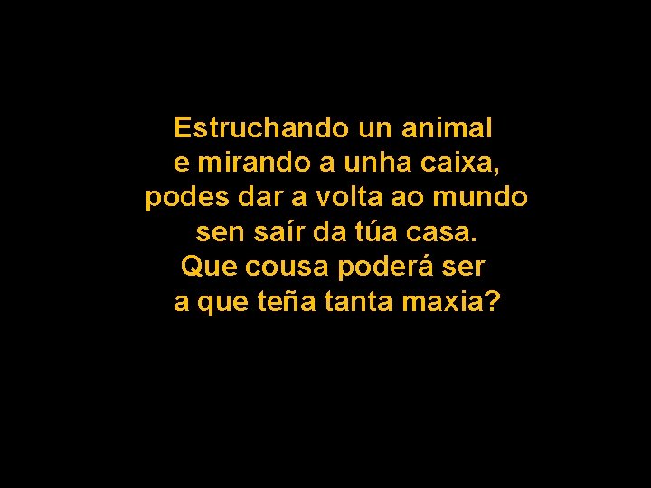 Estruchando un animal e mirando a unha caixa, podes dar a volta ao mundo