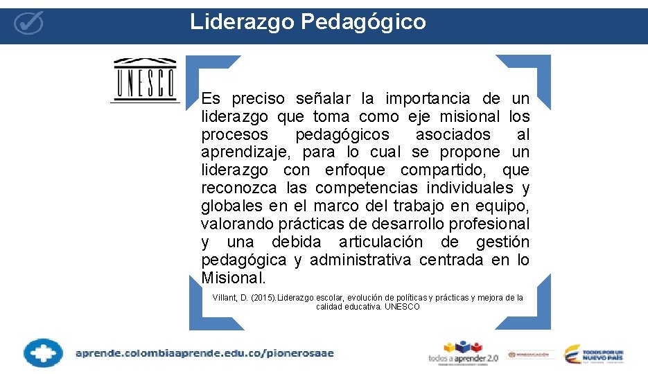 Construcción Liderazgo d. Liderazgo Pedagógico pedagógico e la Confianza Es preciso señalar la importancia