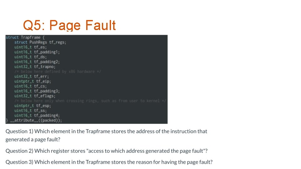 Q 5: Page Fault 