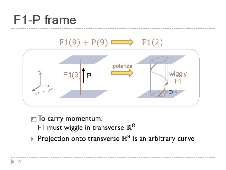F 1 -P frame polarize � 20 F 1(9) P wiggly F 1 