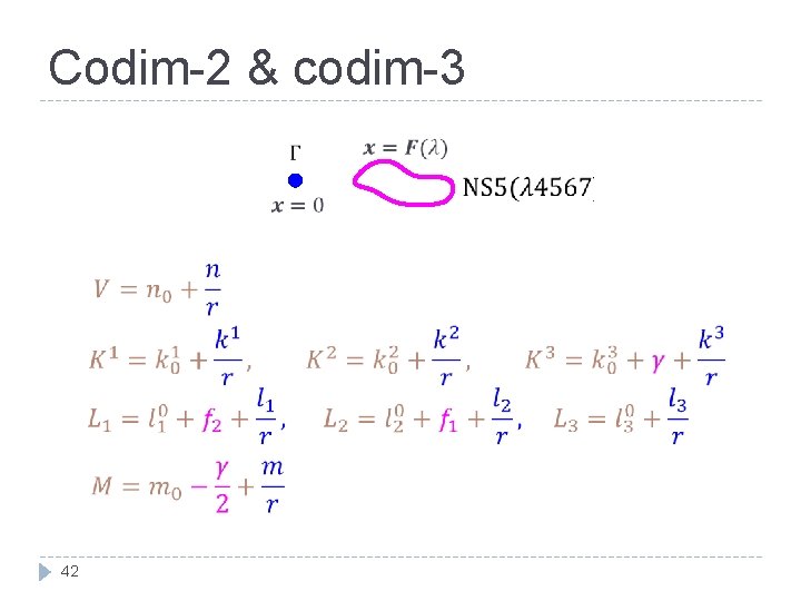 Codim-2 & codim-3 42 