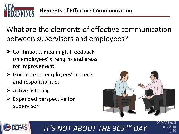 Elements of Effective Communication What are the elements of effective communication between supervisors and