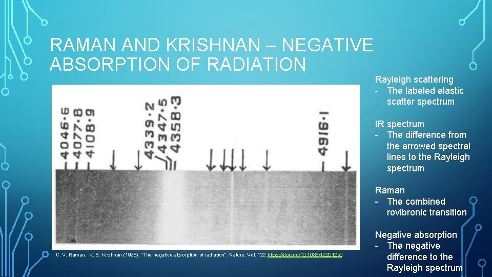 RAMAN AND KRISHNAN – NEGATIVE ABSORPTION OF RADIATION Rayleigh scattering - The labeled elastic