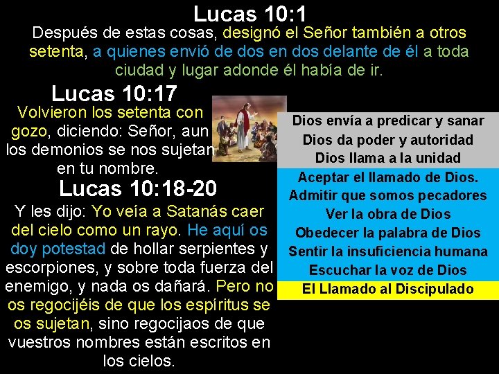 Lucas 10: 1 Después de estas cosas, designó el Señor también a otros setenta,