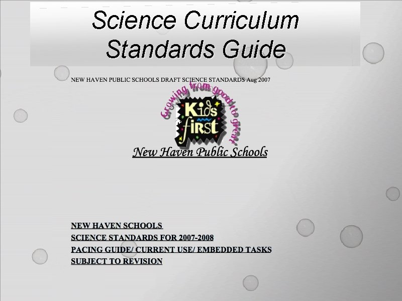 Science Curriculum Standards Guide 