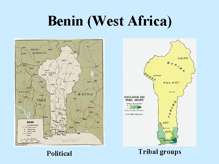 Benin (West Africa) Political Tribal groups 