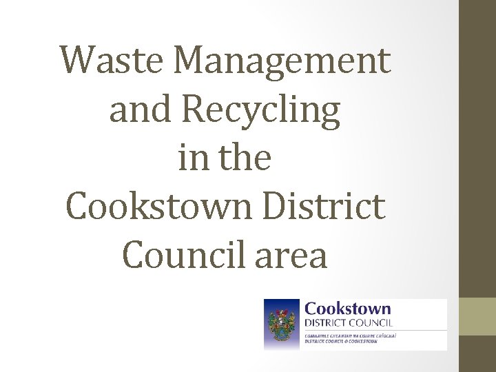 Waste Management and Recycling in the Cookstown District Council area 