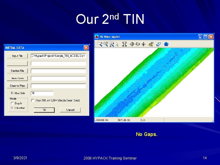 Our 2 nd TIN No Gaps. 3/9/2021 2006 HYPACK Training Seminar 14 