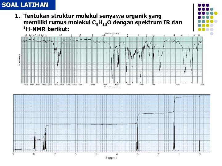 SOAL LATIHAN 1. Tentukan struktur molekul senyawa organik yang memiliki rumus molekul C 9 SOAL LATIHAN 1. Tentukan struktur molekul senyawa organik yang memiliki rumus molekul C 9