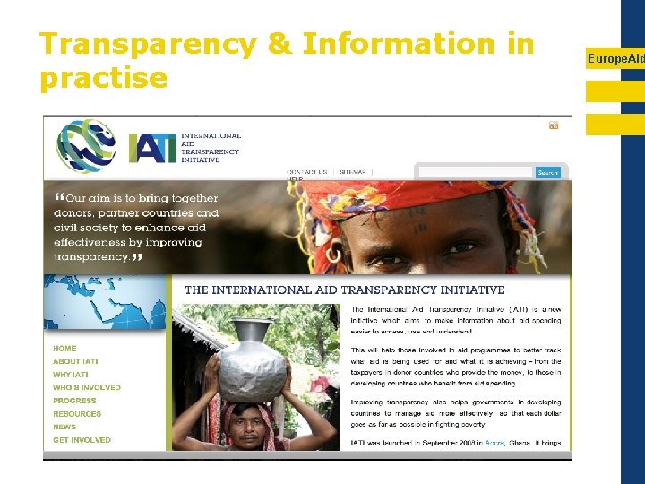 Transparency & Information in practise Europe. Aid 