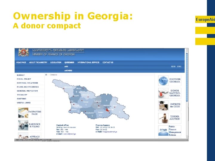 Ownership in Georgia: A donor compact Europe. Aid 