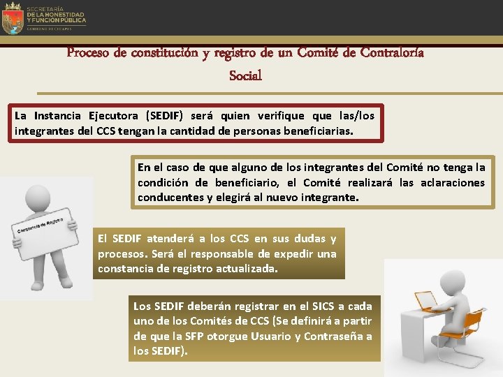 Proceso de constitución y registro de un Comité de Contraloría Social La Instancia Ejecutora