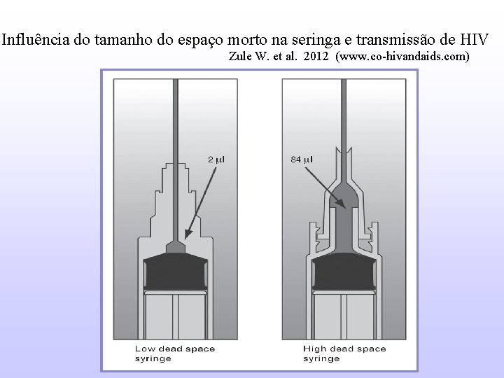 Influência do tamanho do espaço morto na seringa e transmissão de HIV Zule W.