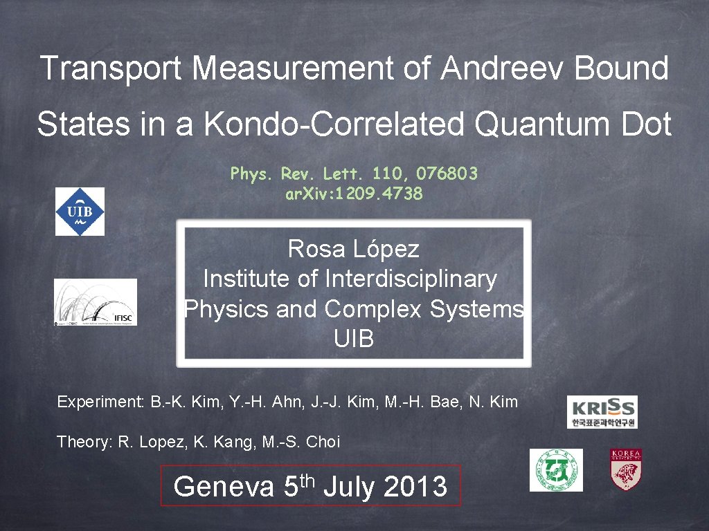 Transport Measurement of Andreev Bound States in a Kondo-Correlated Quantum Dot Phys. Rev. Lett.