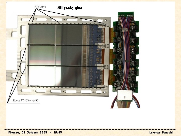 Siliconic glue Silicon gluing points Firenze, 06 October 2005 - RD 05 Lorenzo Bonechi
