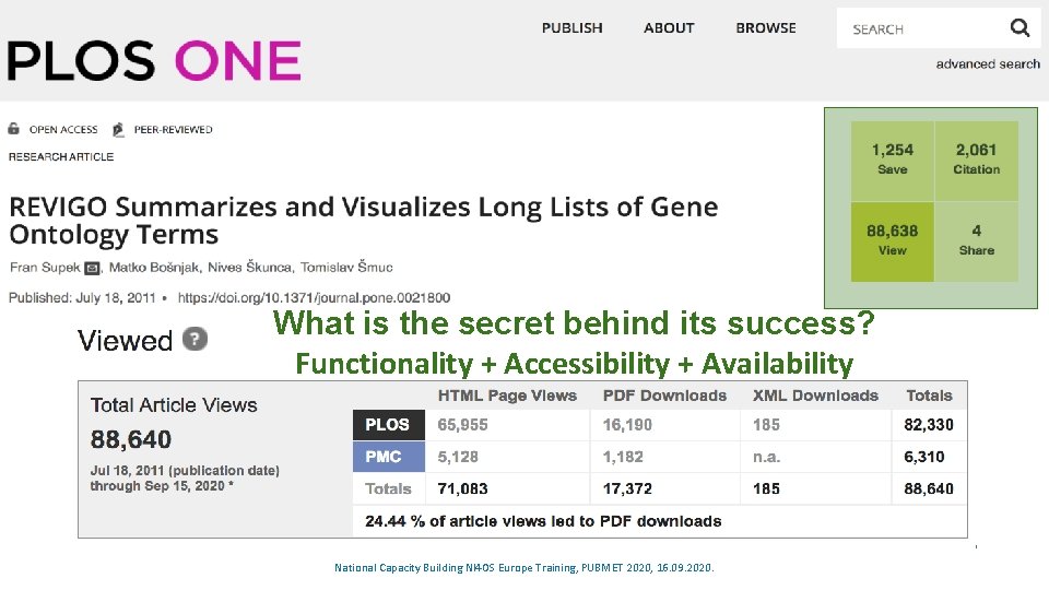 Example of thematic service: REVIGO - REduction and VIsualization of Gene Ontology What is