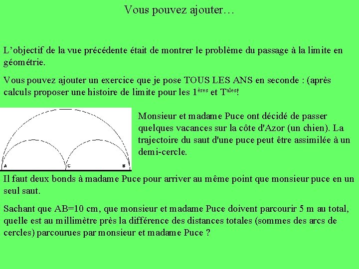 Vous pouvez ajouter… L’objectif de la vue précédente était de montrer le problème du