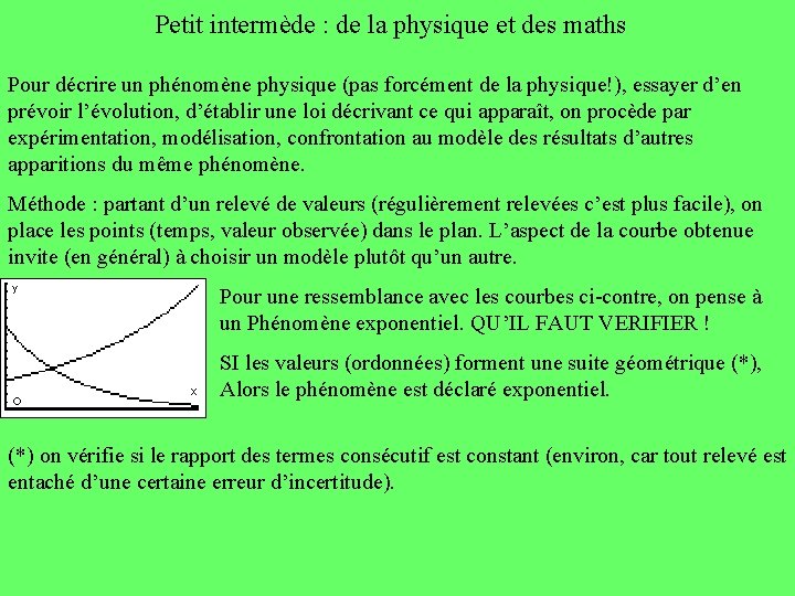 Petit intermède : de la physique et des maths Pour décrire un phénomène physique