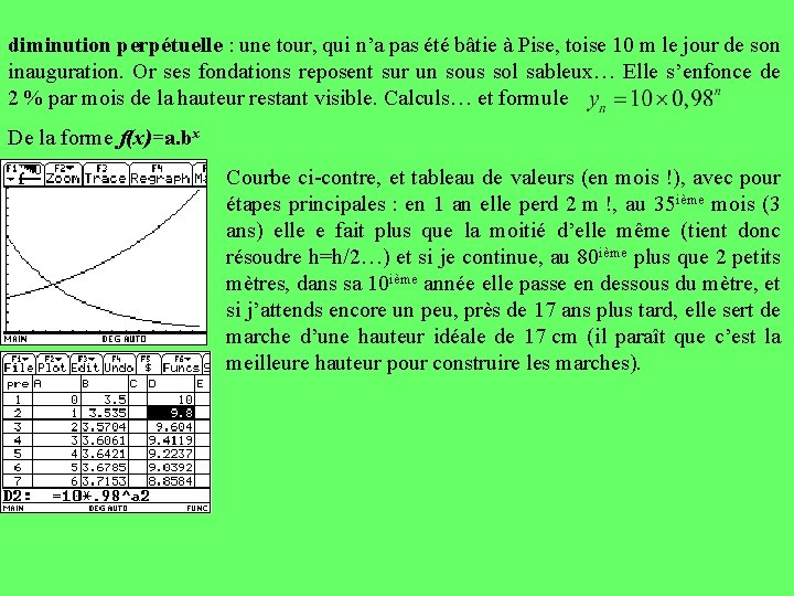 diminution perpétuelle : une tour, qui n’a pas été bâtie à Pise, toise 10
