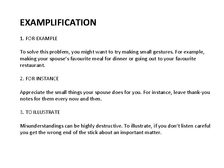 EXAMPLIFICATION 1. FOR EXAMPLE To solve this problem, you might want to try making