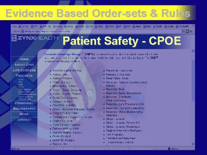 Evidence Based Order-sets & Rules Patient Safety - CPOE 