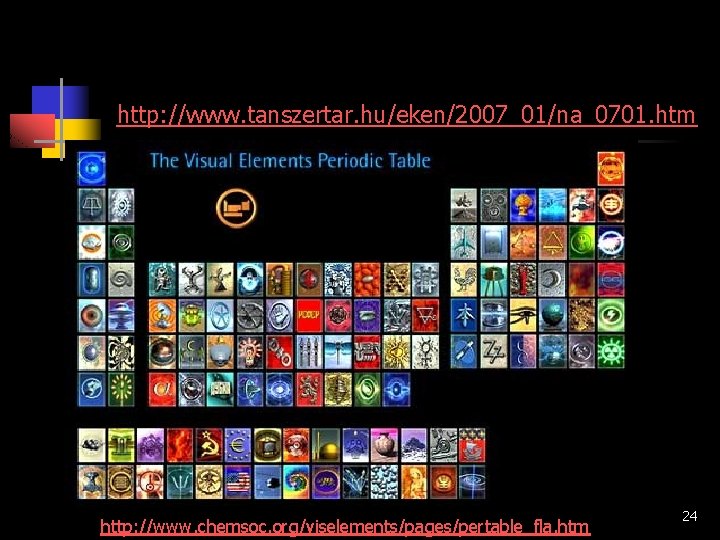 http: //www. tanszertar. hu/eken/2007_01/na_0701. htm http: //www. chemsoc. org/viselements/pages/pertable_fla. htm 24 