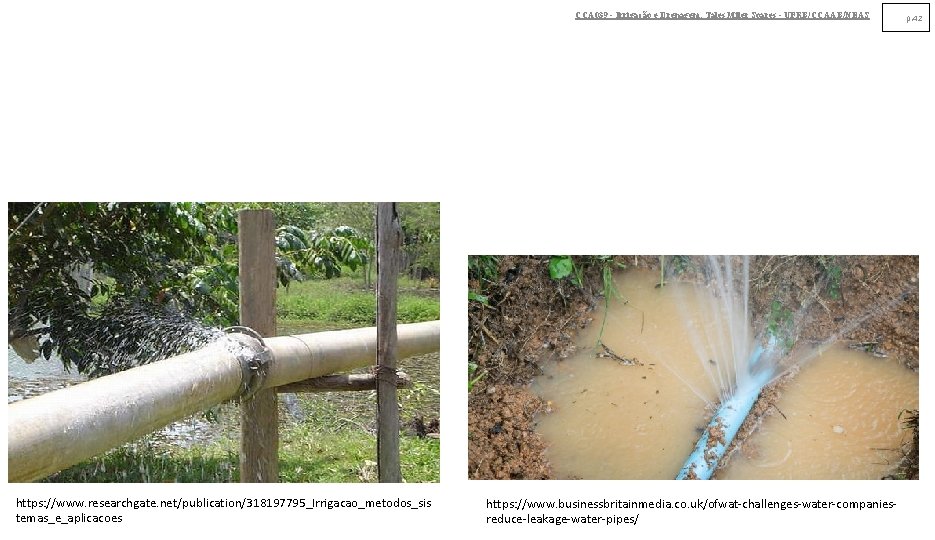 CCA 039 - Irrigação e Drenagem. Tales Miler Soares - UFRB/CCAAB/NEAS https: //www. researchgate. CCA 039 - Irrigação e Drenagem. Tales Miler Soares - UFRB/CCAAB/NEAS https: //www. researchgate.