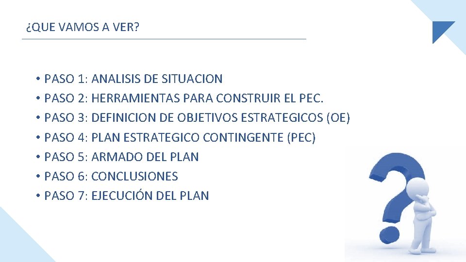 ¿QUE VAMOS A VER? • PASO 1: ANALISIS DE SITUACION • PASO 2: HERRAMIENTAS