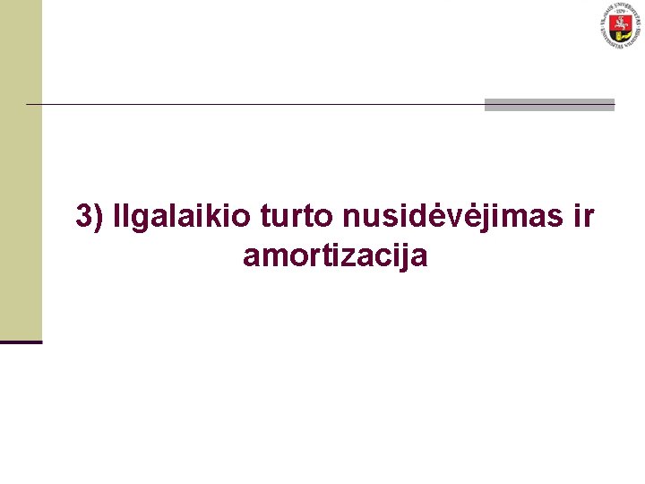 3) Ilgalaikio turto nusidėvėjimas ir amortizacija 