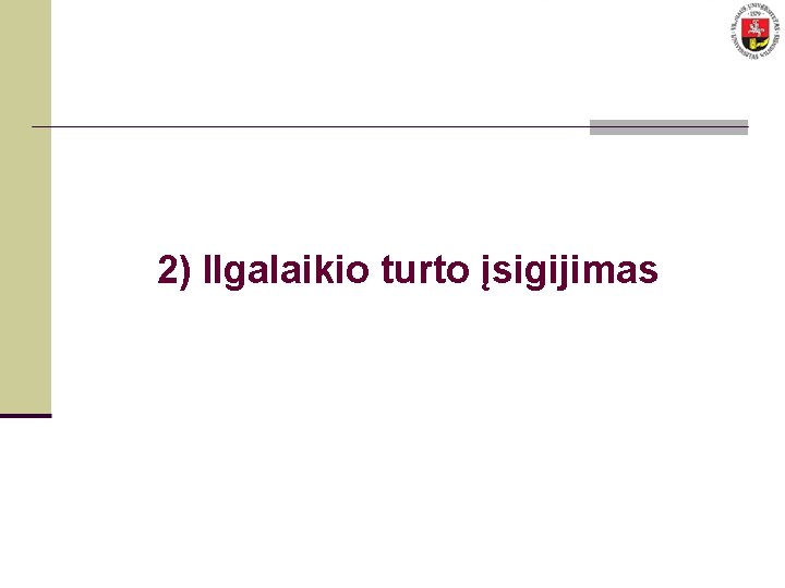 2) Ilgalaikio turto įsigijimas 