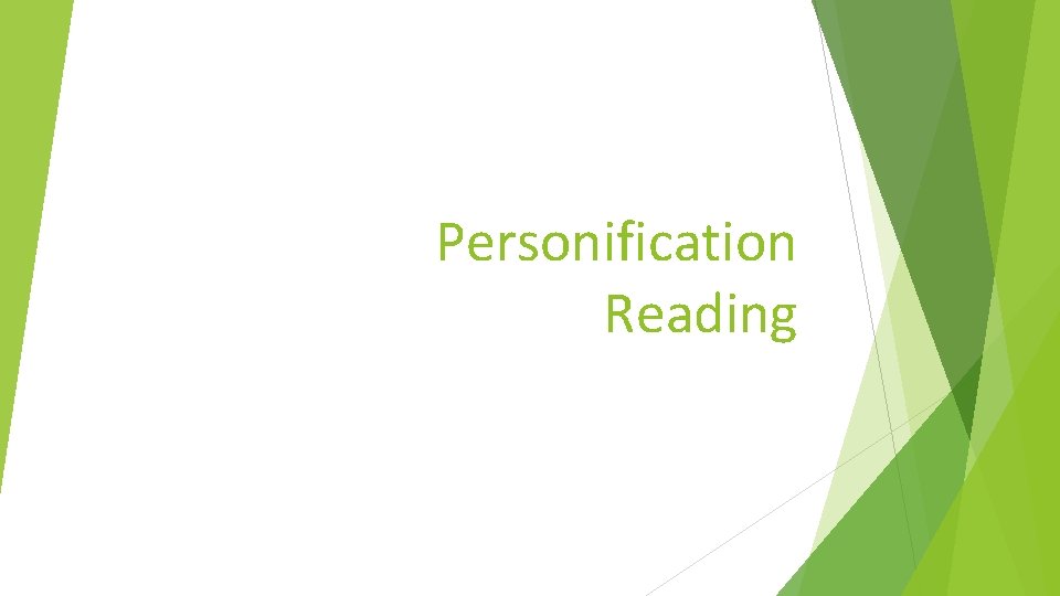 Personification Reading 