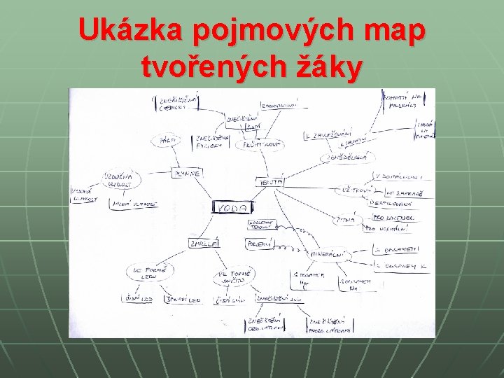 Ukázka pojmových map tvořených žáky Ukázka pojmových map tvořených žáky