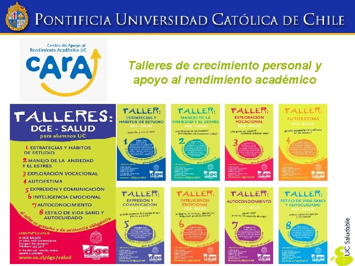 Talleres de crecimiento personal y apoyo al rendimiento académico 