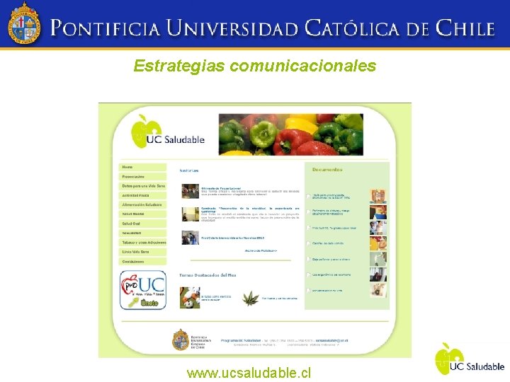 Estrategias comunicacionales www. ucsaludable. cl 