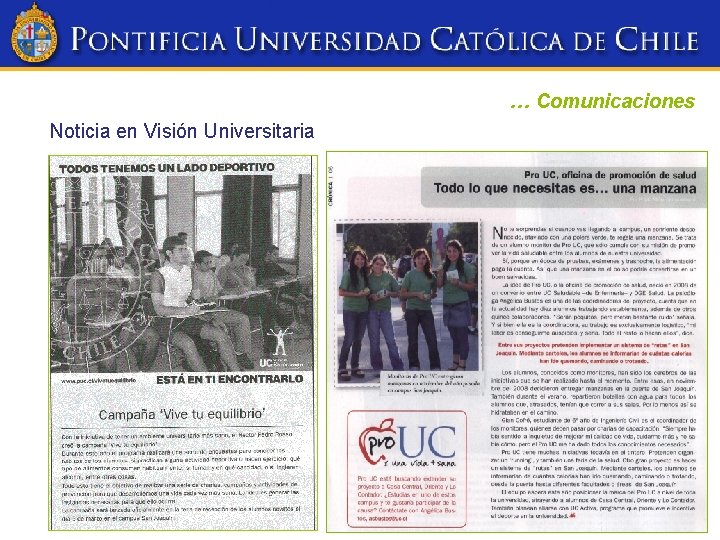 … Comunicaciones Noticia en Visión Universitaria 