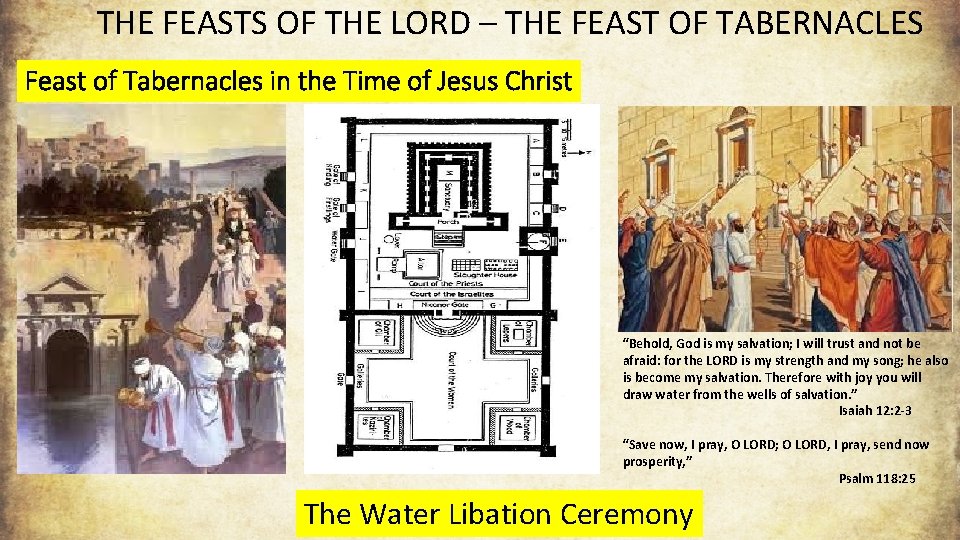 THE FEASTS OF THE LORD – THE FEAST OF TABERNACLES Feast of Tabernacles in